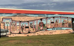 A local mural holds key elements of Tucumcari, New Mexico.