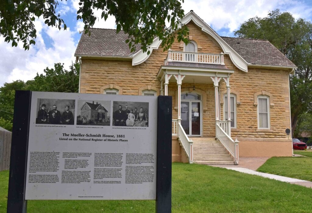 The Mueller-Schmidt House is a historic site located in downtown Dodge City, Kansas.